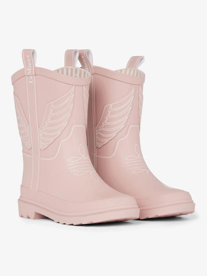 Pink LeMieux Western Wellington Boots with Wing Design for Kids