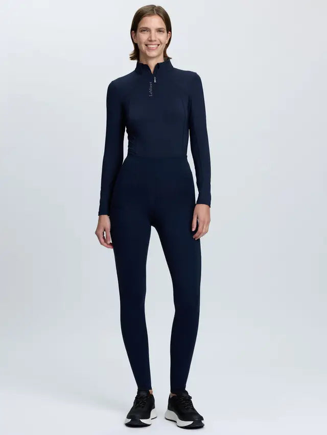LeMieux Naomi Pull On Breeches Navy - Tall Fit Equestrian Riding Leggings for Women