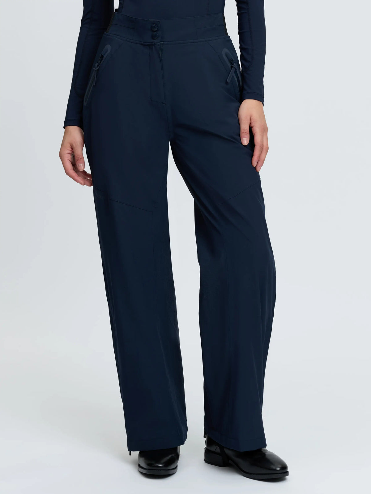 LeMieux Stormwear Waterproof Trousers Navy - breathable, fleece-lined, durable equestrian pants.