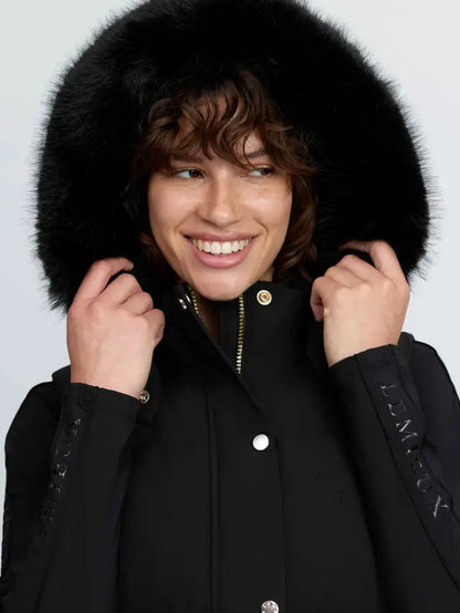 LeMieux Margot Hooded Gilet Black with Faux Fur Trim