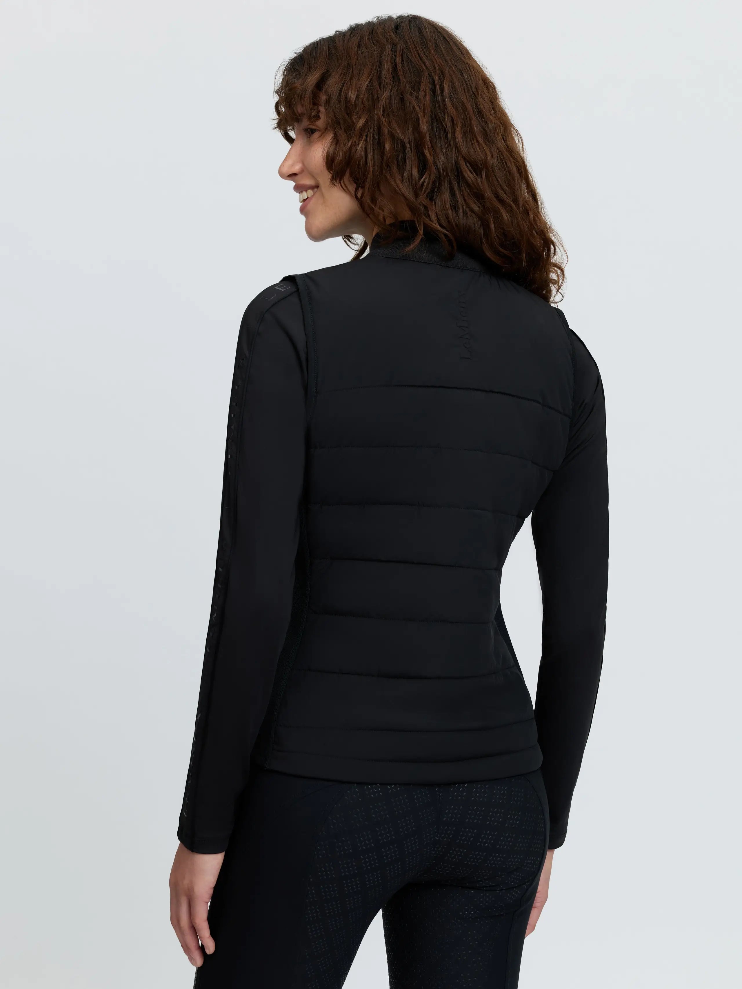 LeMieux black lightweight women's gilet for equestrian training and riding