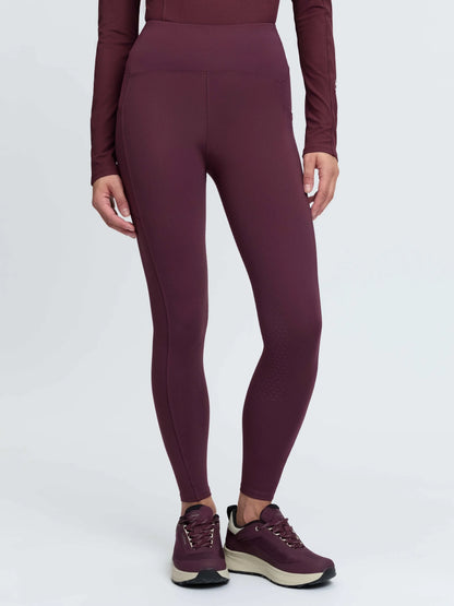 LeMieux Natalie Brushed Pull On Bramble thermal riding leggings with silicone seat.