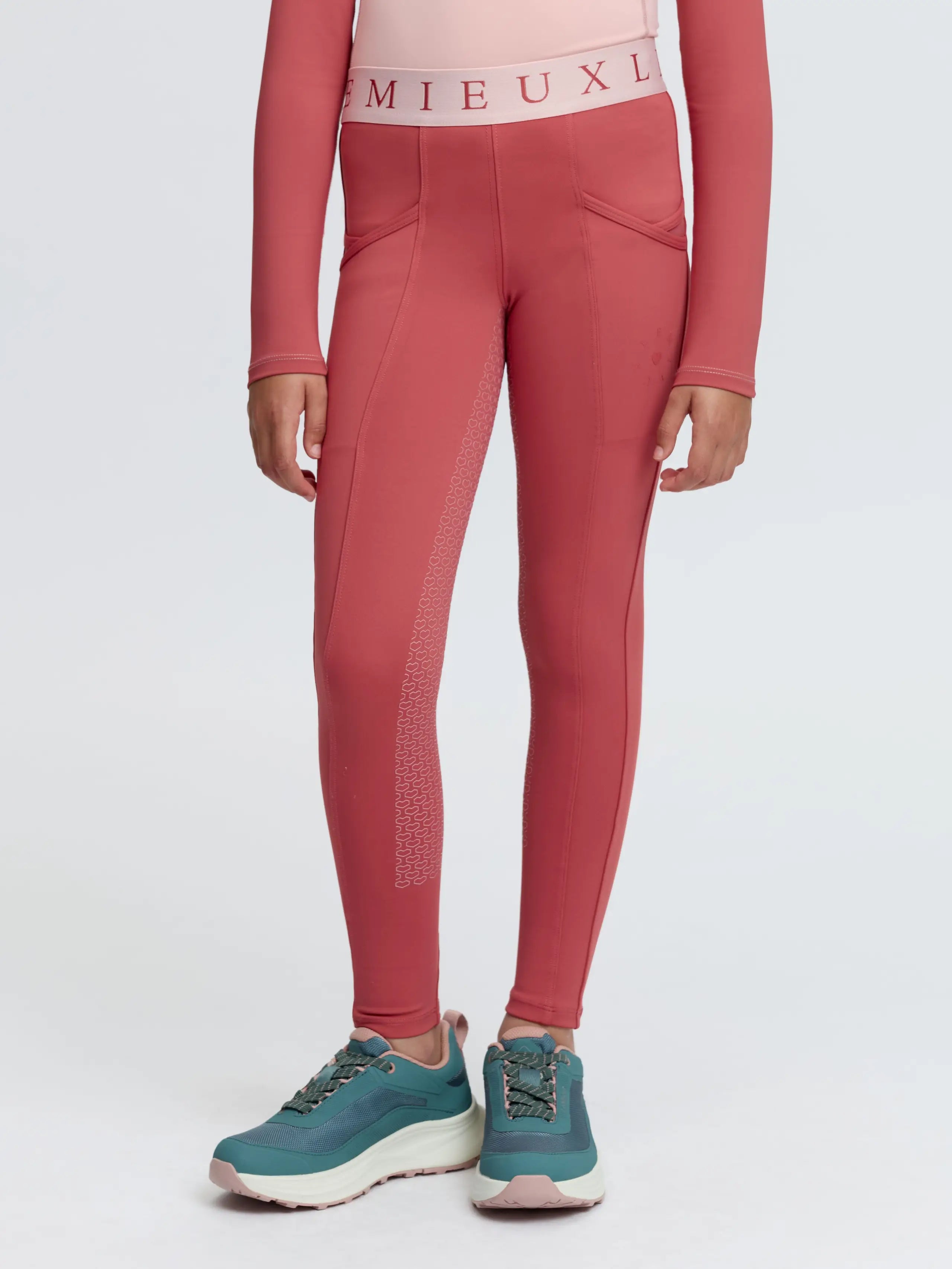 LeMieux Mini Pull-On Breeches Spiced Earth for kids with silicone grip and comfortable waistband.