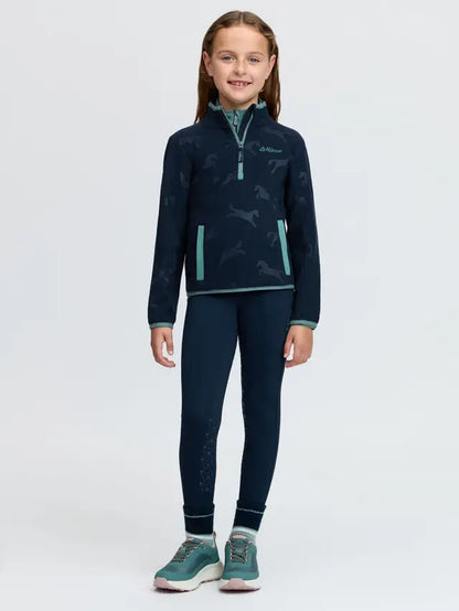 LeMieux girl's navy fleece with horse print