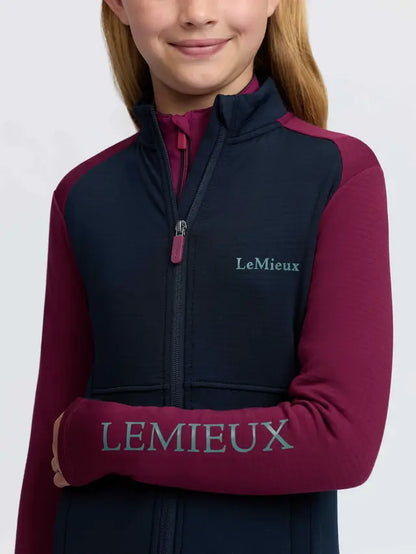 LeMieux Young Rider Bethany Zip Through Mid Layer Jacket, Blackberry - Girls Equestrian Wear
