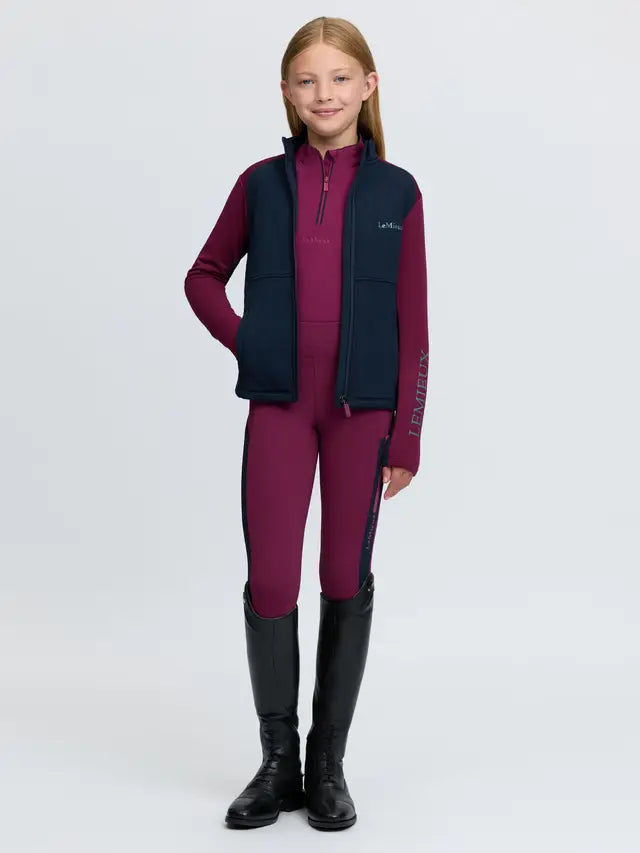 LeMieux Young Rider Bethany Zip Through Midlayer in Blackberry - Equestrian Clothing for Girls