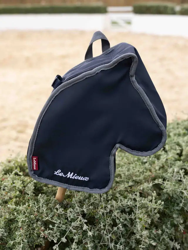 LeMieux Mini Hobby Horse Carry Bag Navy - Smart backpack for equestrian toys