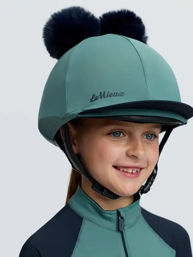 LeMieux Mini Double Pom Hat Silk Navy/Aloe