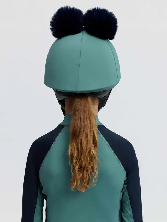 LeMieux Mini Double Pom Hat Silk Navy/Aloe