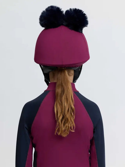LeMieux Mini Double Pom Hat Silk Blackberry