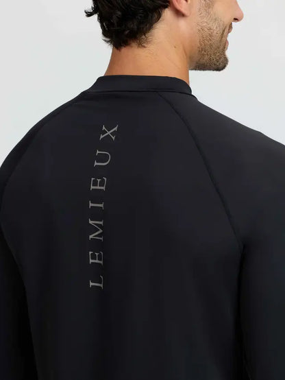 LeMieux Men's Black Base Layer Quarter Zip UV Protection Performance Top