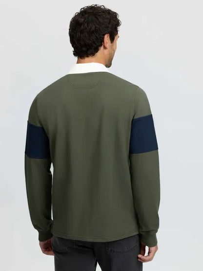 LeMieux Men's Olive Green Rugby Shirt - Long Sleeve Classic Style