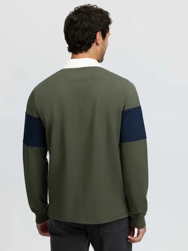 LeMieux Men's Olive Green Rugby Shirt - Long Sleeve Classic Style