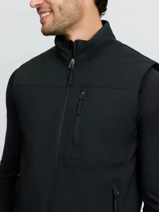 LEMIEX Mens Midweight Insulated Gilet in Black - Water Resistant Outdoor Vest
