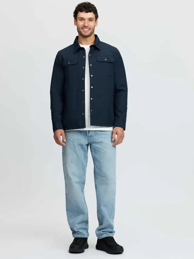 LEMIEUX Men's Navy Showerproof Shacket Jacket - Water Resistant Insulated