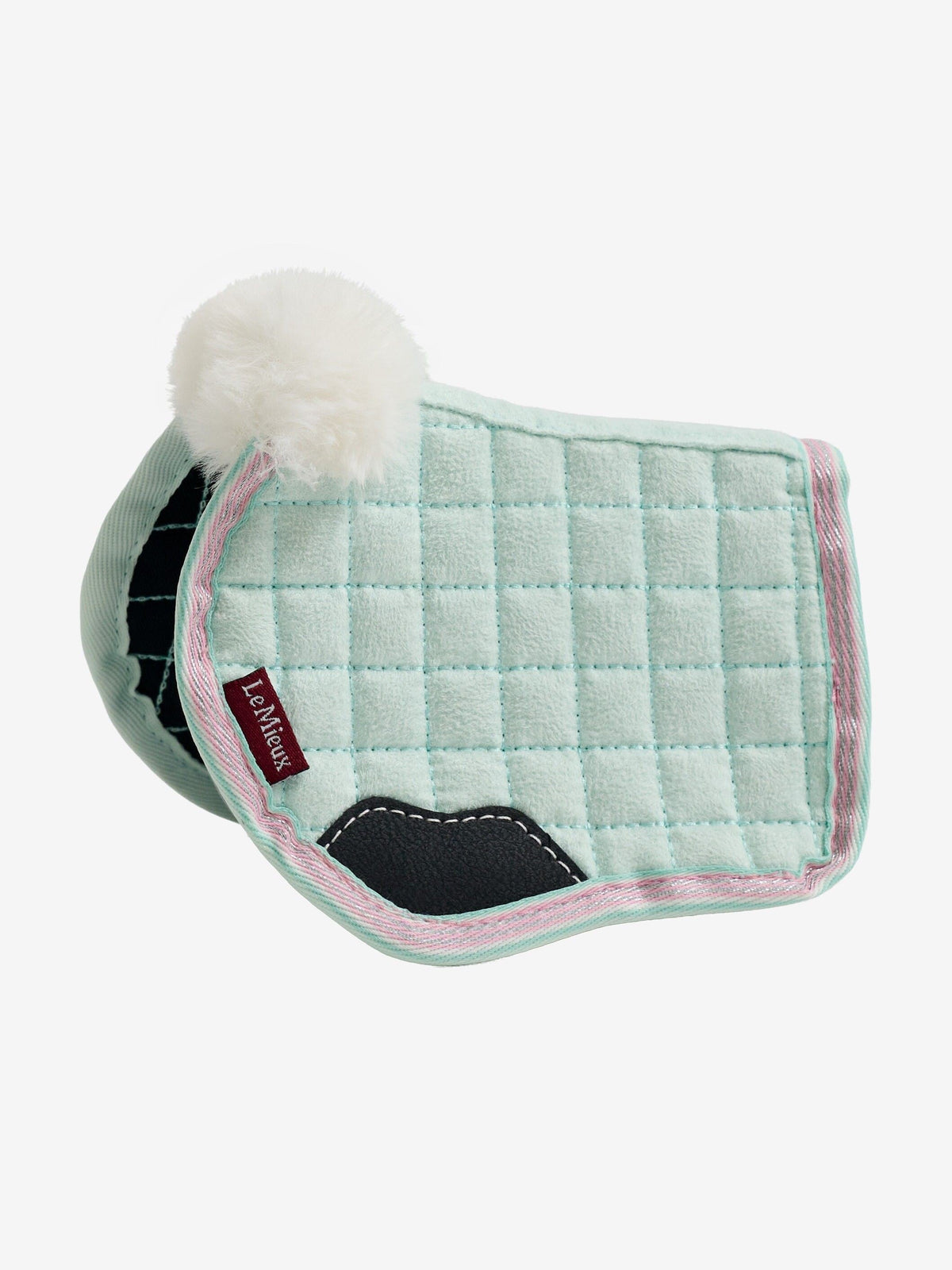 LeMieux Harlow Softmint Toy Pony Miniature Saddle Pad with Pom Pom | Equestrian Toy Accessory