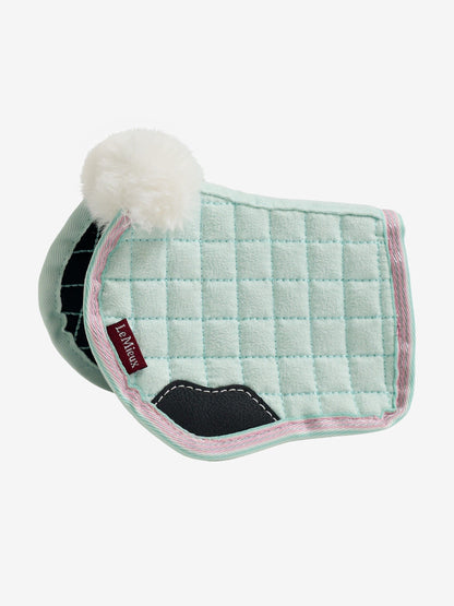 LeMieux Harlow Softmint Toy Pony Miniature Saddle Pad with Pom Pom | Equestrian Toy Accessory