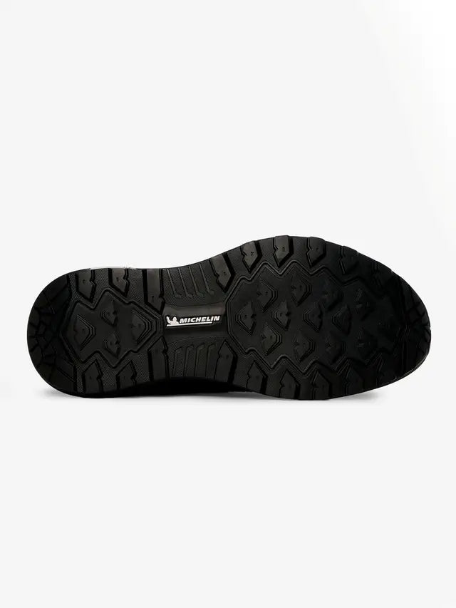 Michelin sole of black LEMIEUX CAVARA high top waterproof yard trainers for grip & stability