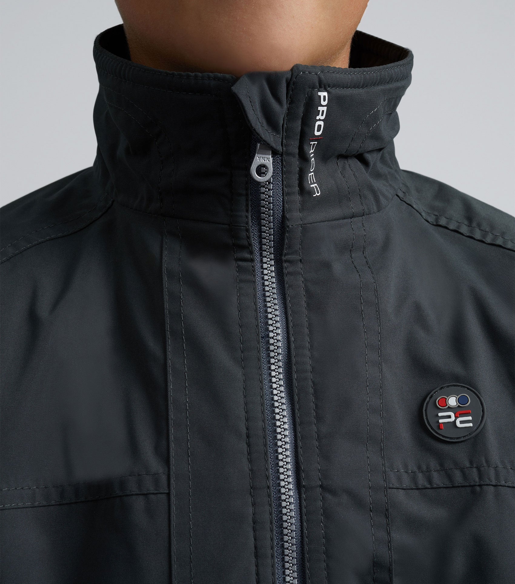 Premier Equine Junior Pro Rider Anthracite Grey Riding Jacket - Unisex Waterproof Youth Coat