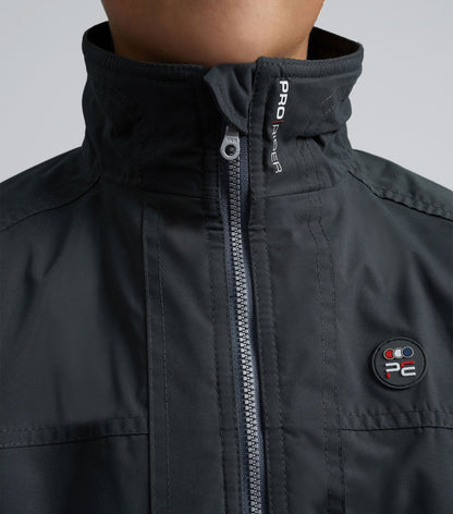 Premier Equine Junior Pro Rider Anthracite Grey Riding Jacket - Unisex Waterproof Youth Coat