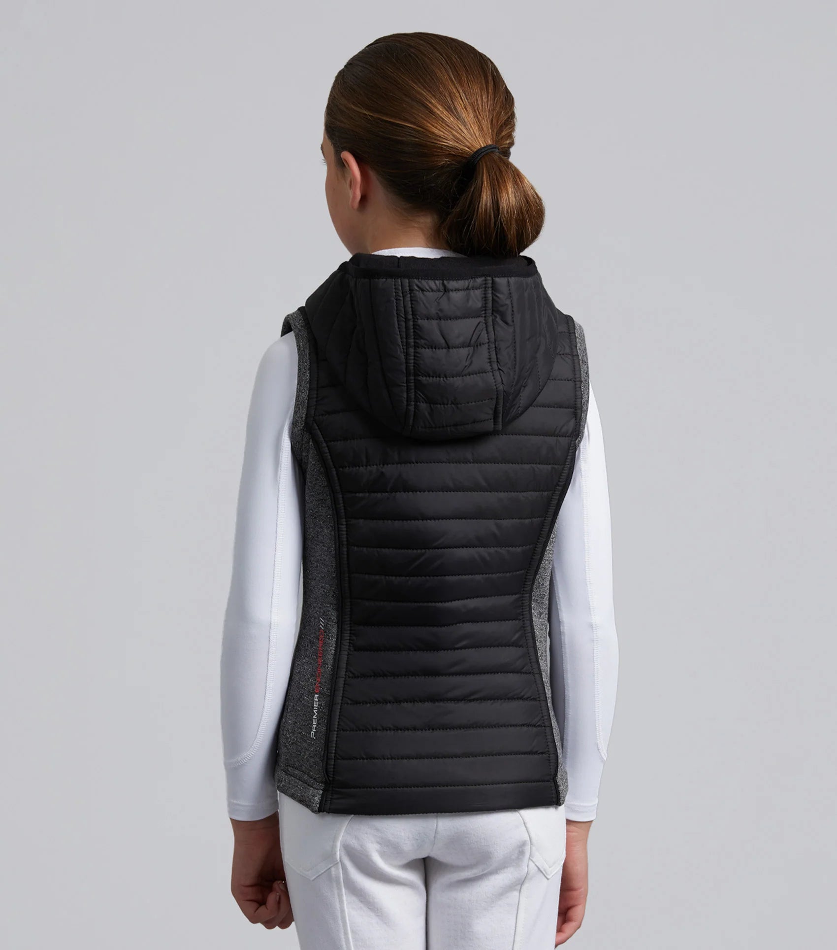 Girl's Riding Gilet - PREMIER EQUINE Mini Lamera Black Vest | Equestrian Apparel - 9-10 Years