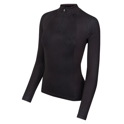 LEMIEUX Faith Cinder Base Layer - Black Long Sleeve Quarter Zip Shirt