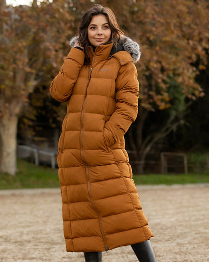 LeMieux Harper Longline Puffer Coat Ginger - Women's Warm Winter Puffer Jacket