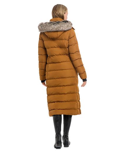 LeMieux Harper Ginger Longline Puffer Coat with Faux Fur Hood for Women: Stylish Warm Outerwear