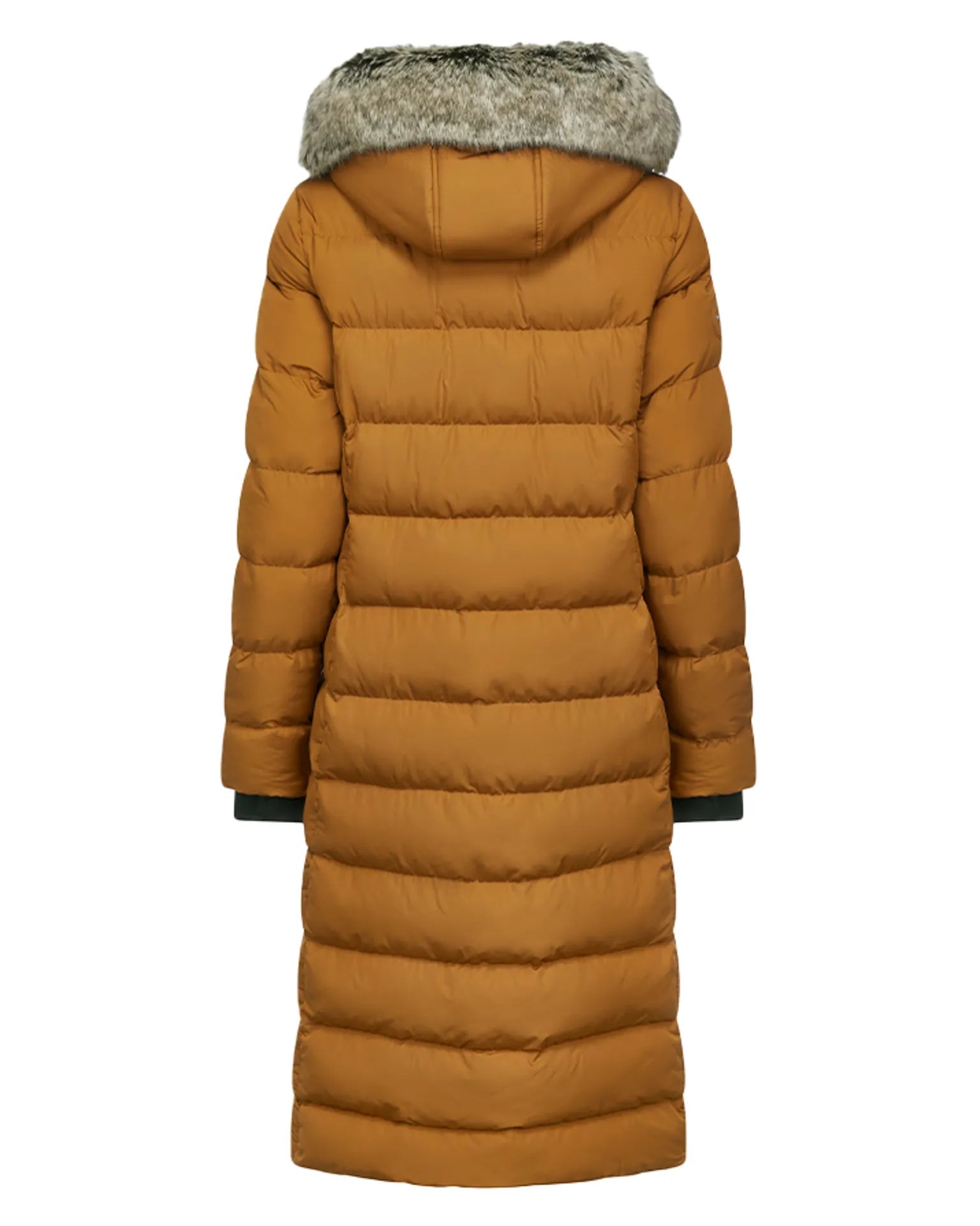 LeMieux Harper Longline Puffer Coat Ginger - Women's Quilted Outerwear with Faux Fur Hood for Winter Warmth