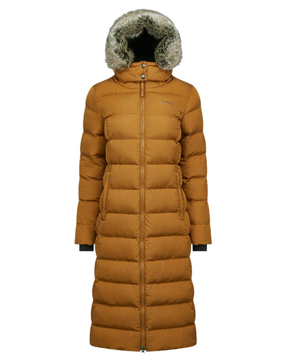 LeMieux Harper Longline Puffer Coat Ginger - Women's Winter Fashion, Warm Padded Jacket with Hood & Faux Fur Trim