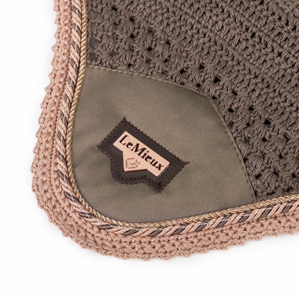 LeMieux Loire Fly Hood Truffle - Satin Horse Bonnet with Ear Protection