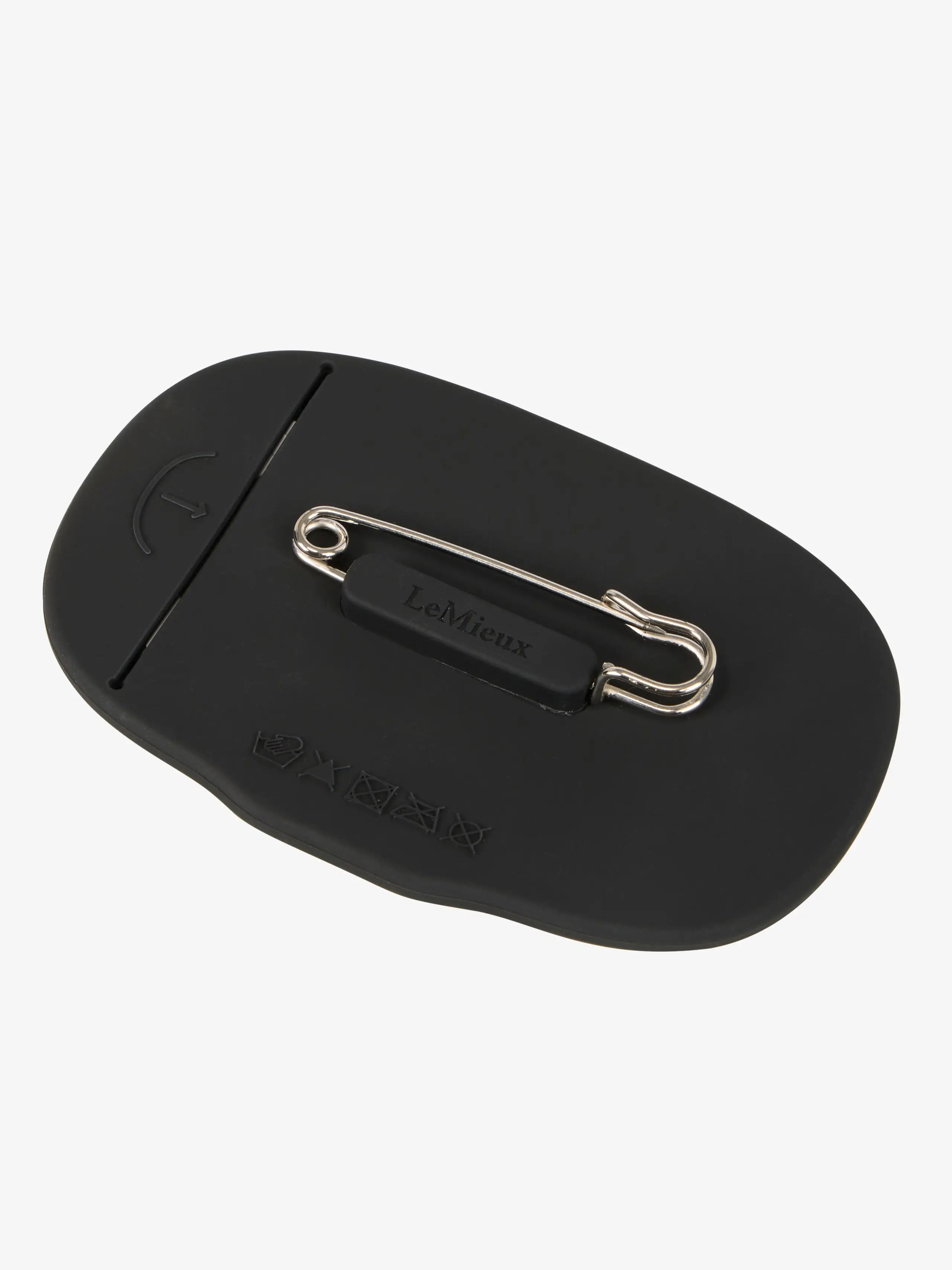 LeMieux Saddle Number Holder Black - Silicone, anti-rust pin, equestrian competition.