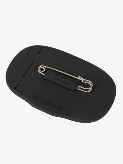 LeMieux Saddle Number Holder Black - Silicone, anti-rust pin, equestrian competition.