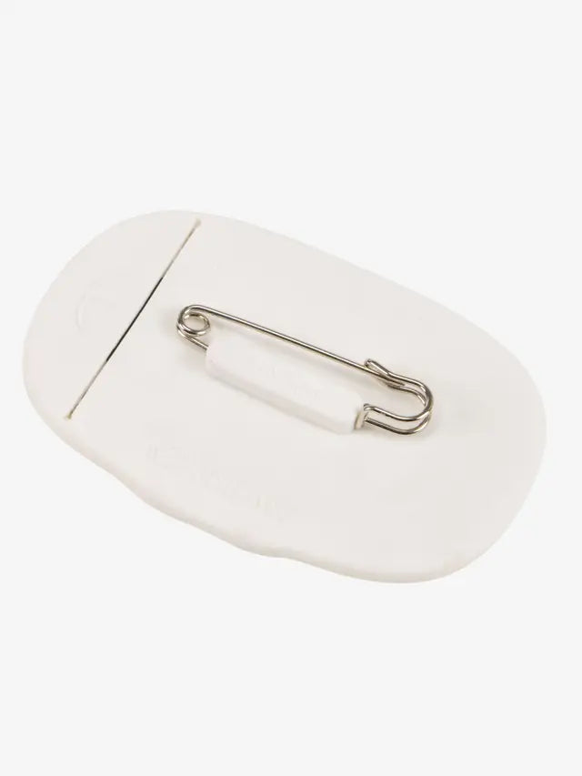 LeMieux White Saddle Number Holder Back with Safety Pin - Equestrian Competition Accessory