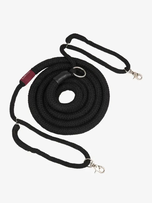 LeMieux black rope lunging aid for horses