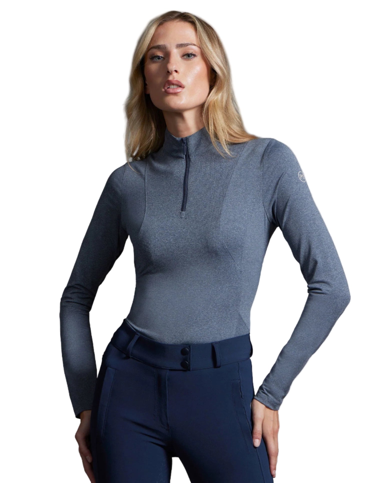 Premier Equine Leora Womens Long Sleeve Base Layer Blue - Clothing location-109746323830-outofstock UK 6