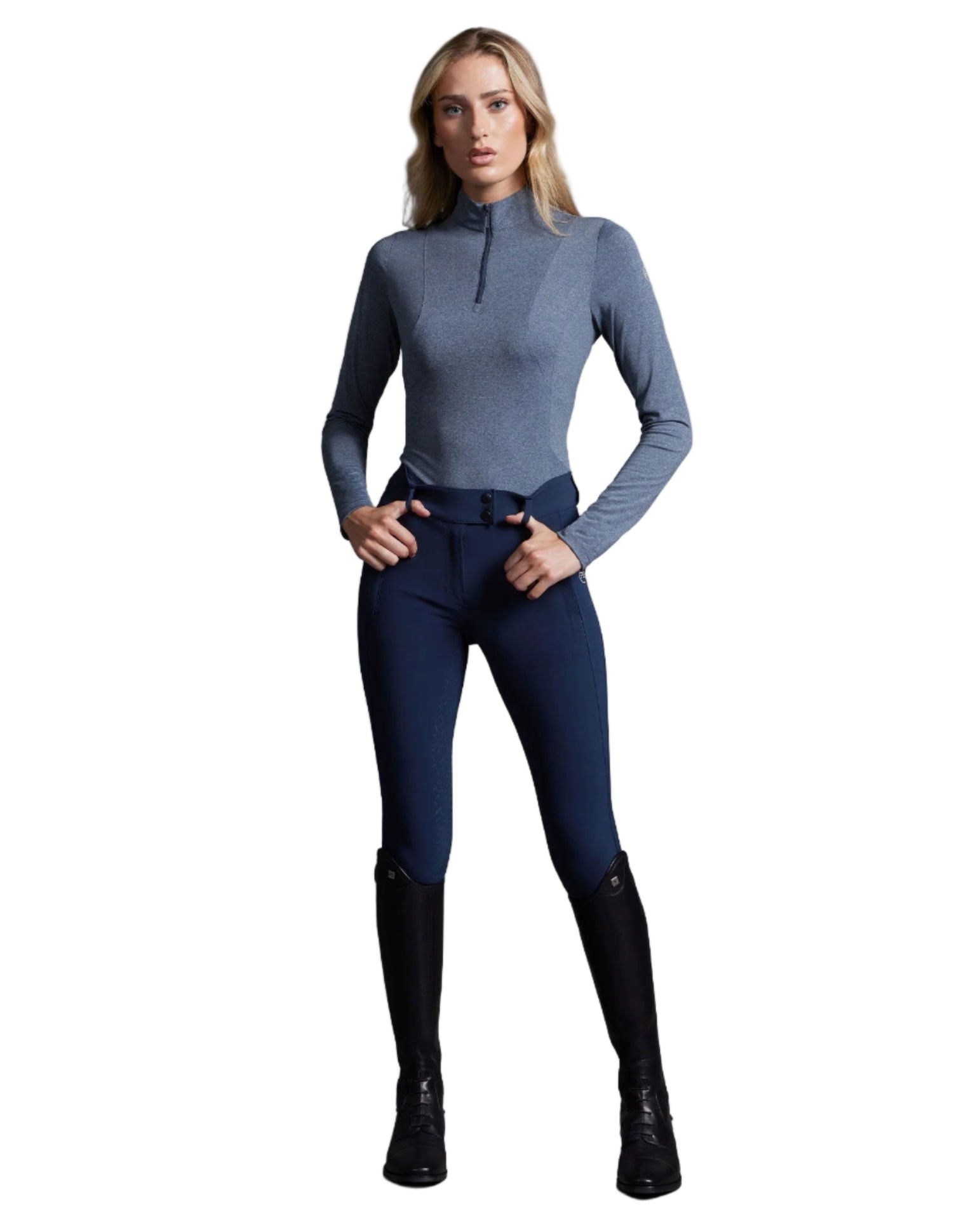 Premier Equine Leora Womens Long Sleeve Base Layer Blue