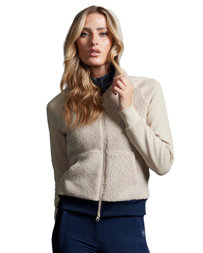 Premier Equine Leora Womens Teddy Fleece Hoodie Ivory Dust - Jackets & Coats Clothing location-109746323830-outofstock UK 6
