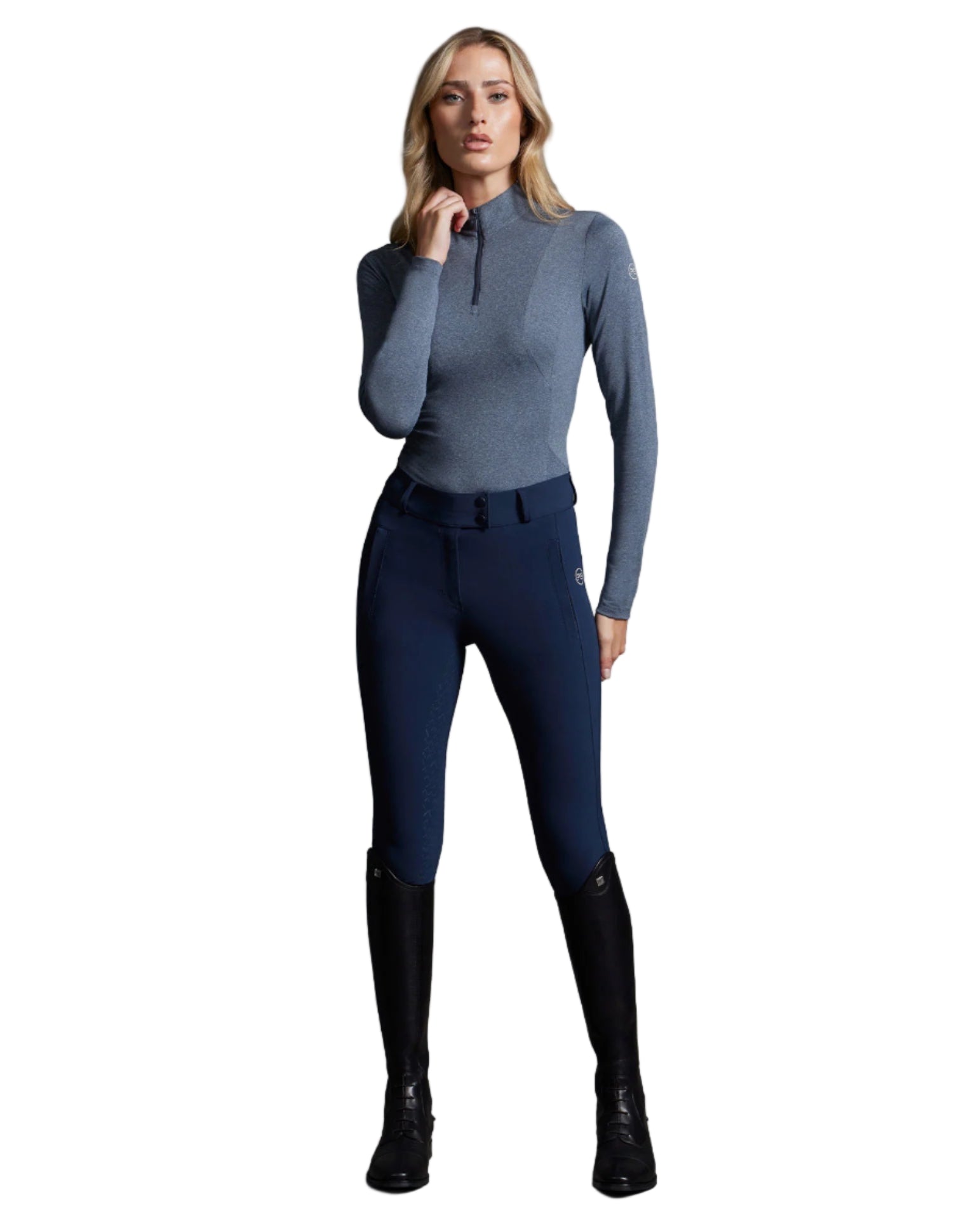 Premier Equine Leora Womens Gel Full Seat Riding Breeches Navy - Riding Legwear Clothing location-109746323830-outofstock…