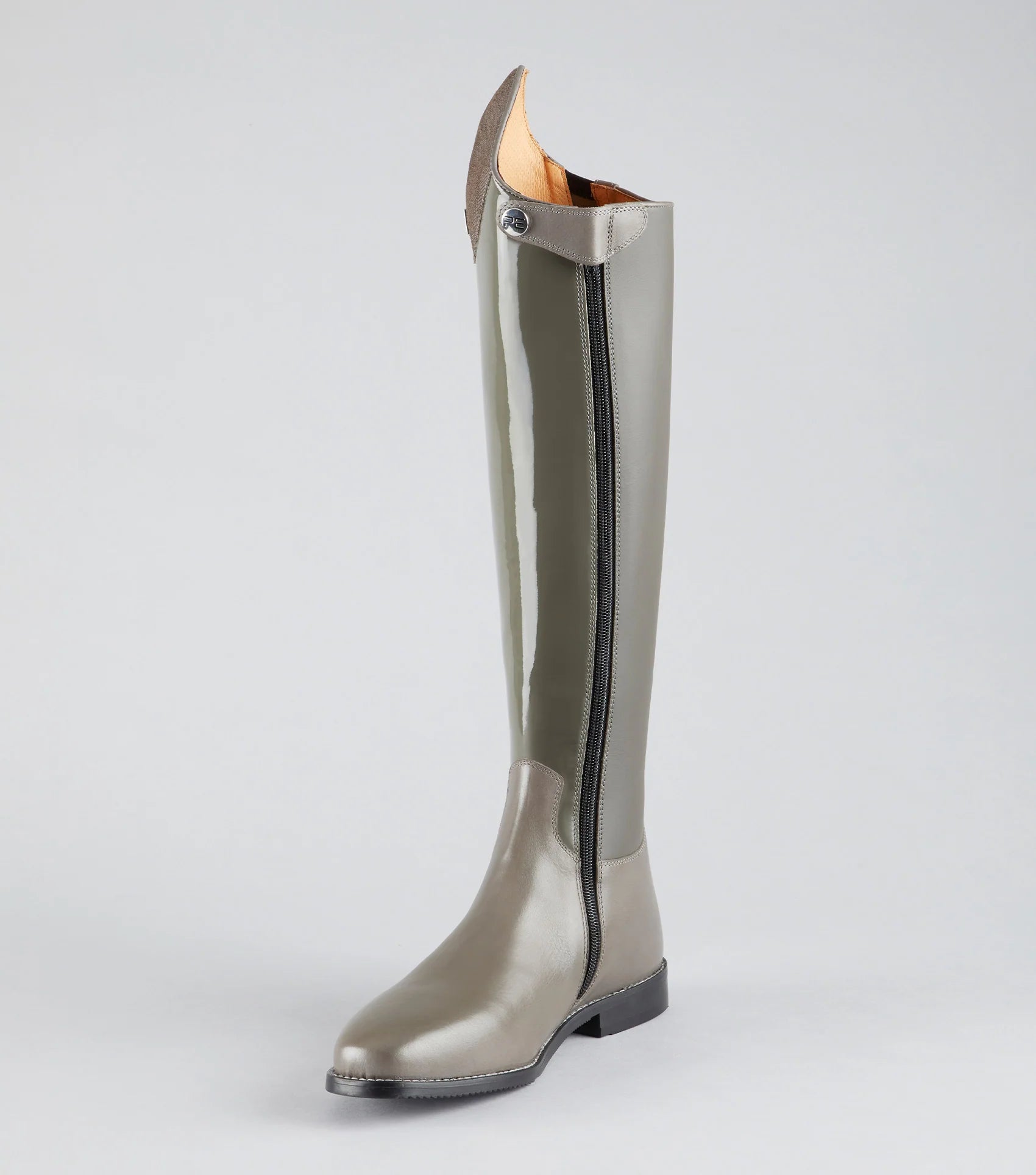 Premier Equine Levade Grey Leather Dressage Riding Boot: Knee-High, Zip Closure, Comfortable Riding Boot