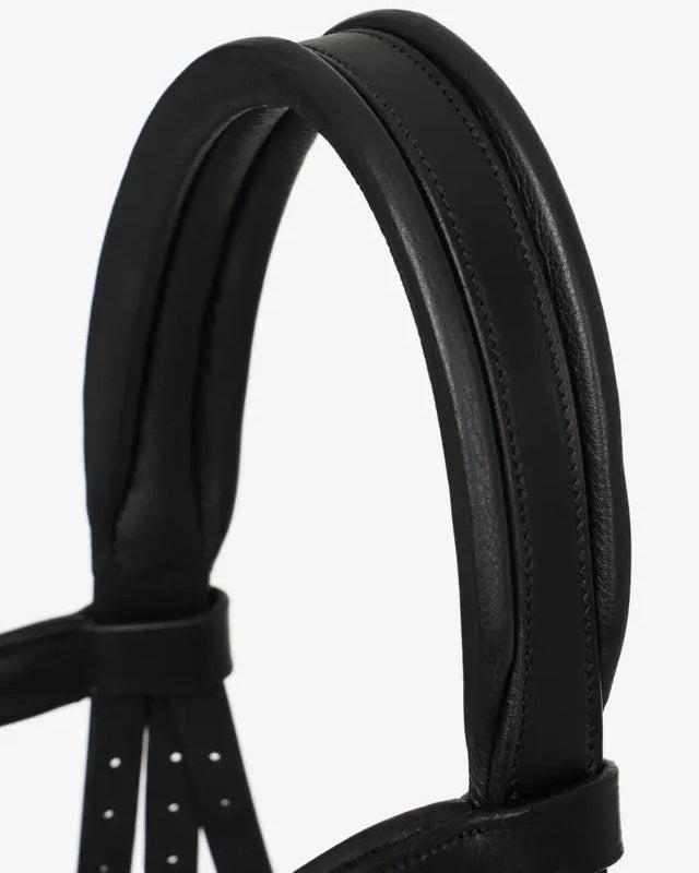 LEMIEUX ARIKA Drop Bridle: Black Leather Horse Bridle - Padded Headpiece, Equestrian Equipment