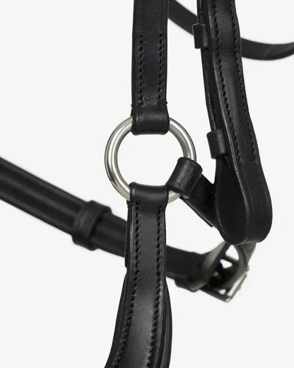 LEMIEUX Arika Drop Bridle Black/Silver Detail: Leather Horse Bridle with Ring, Equestrian Tack
