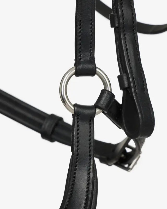 LEMIEUX Arika Drop Bridle Black/Silver Detail: Leather Horse Bridle with Ring, Equestrian Tack