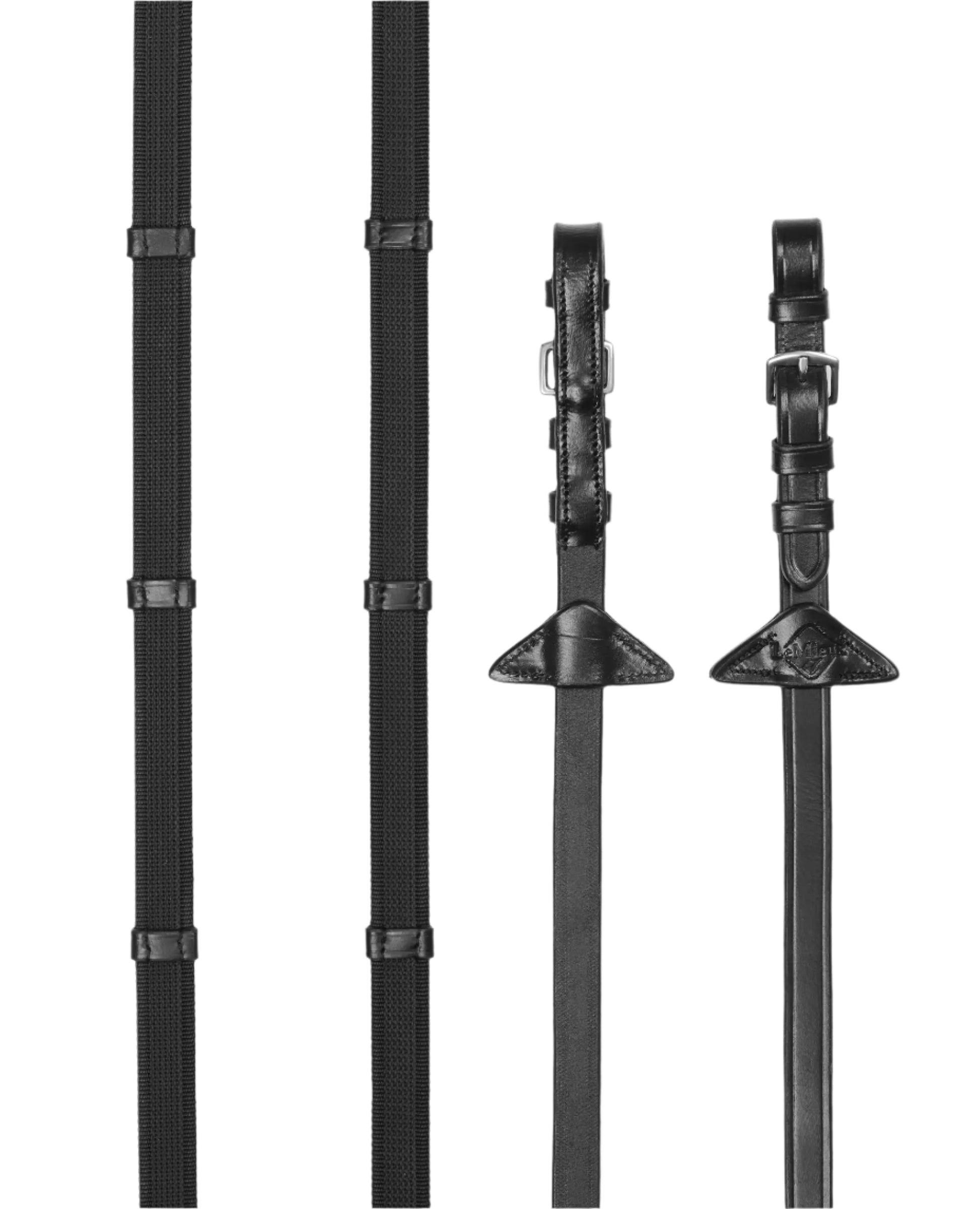 LeMieux Rubber Grip Continental Reins Black/Silver