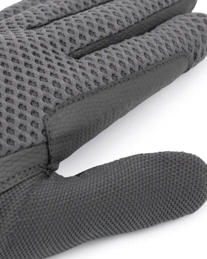 LEMIEUX Grey Riding Gloves: 3D Mesh, Breathable, Touchscreen Compatible, Anti-Slip Grip