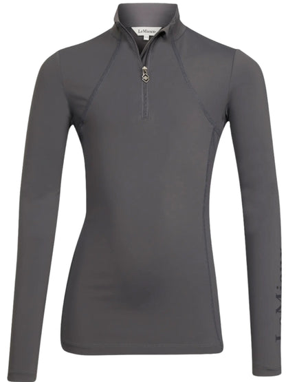 LeMieux Young Rider Slate Base Layer - Performance Quarter Zip Top, UV Protection, Equestrian Apparel