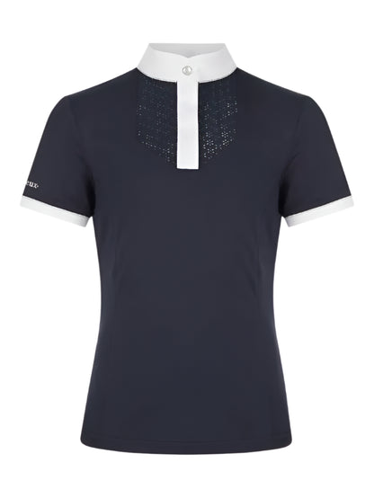 Lemieux Young Rider Belle Show Shirt - Navy Equestrian Riding Top, Stretch Fabric, Soft Feel