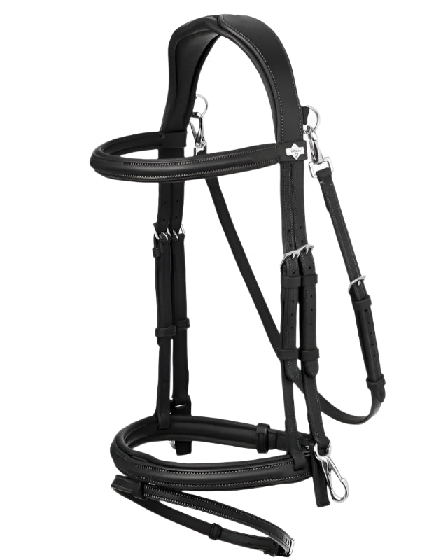 LeMieux Kudos Black Work Bridle - Soft Oiled Leather Equestrian Horse Riding Equipment