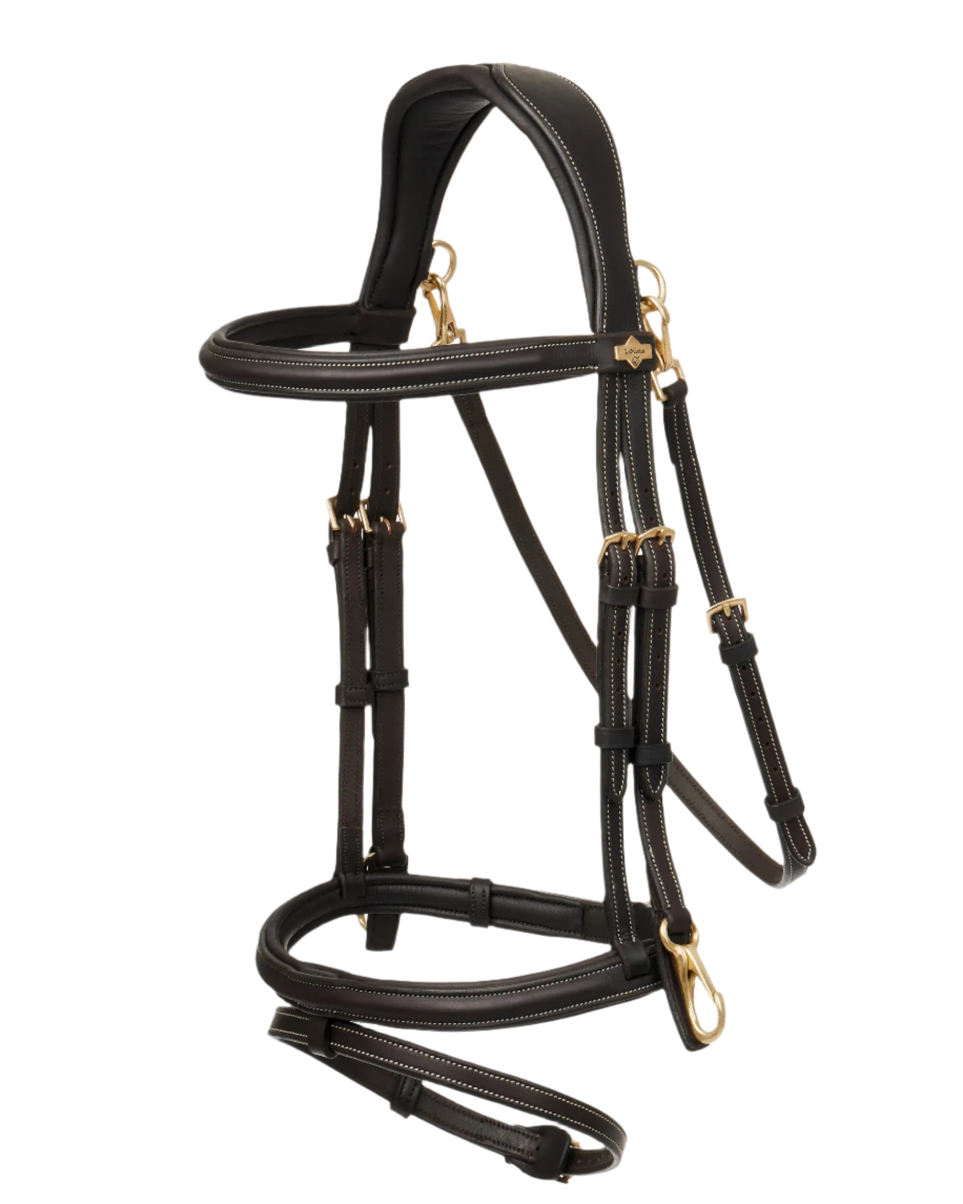 LeMieux Kudos Work Bridle - Brown Leather Horse Riding Equipment with Brass Fittings | Equiflair