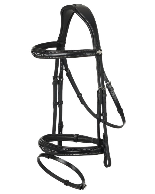 Lemieux Kudos Competition Flash Bridle - Black Leather Horse Bridle for Show Jumping & Equestrian Events